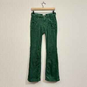 PILCRO ANTHROPOLOGIE Pants Forest Green Corduroy Mid Rise Bootcut